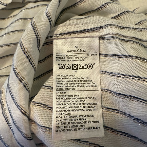 Banana Republic Striped Sleeveless Top - White and Gold - Picture 5 of 5